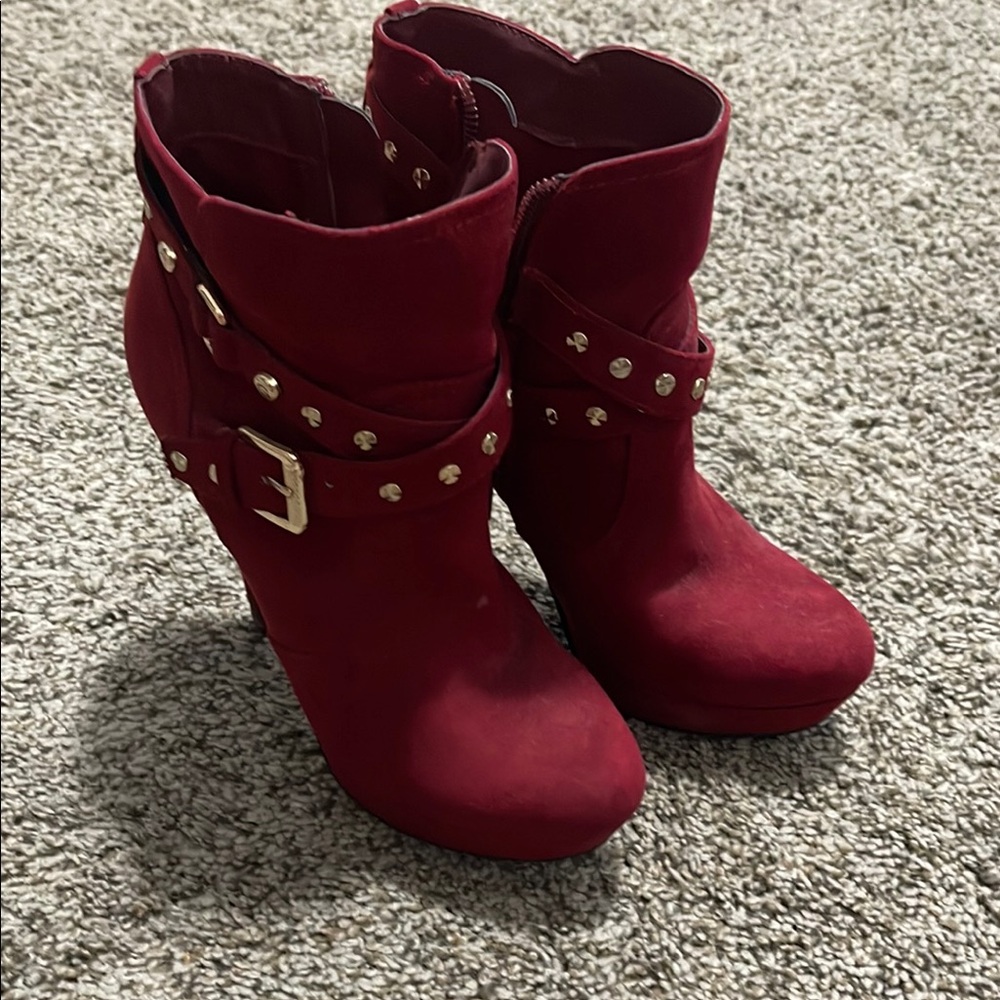 Stylish Red Ankle Boots